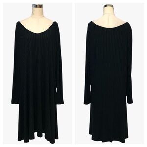 ➕ APT 9 Black Ribbed Long Sleeve Dress Sz 2X